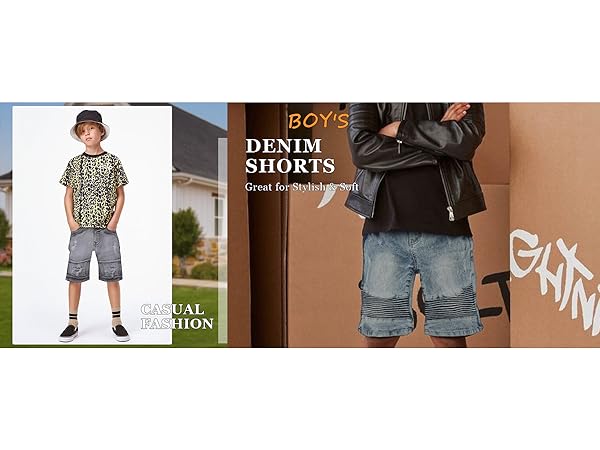 X RAY big boys stretch denim shorts kids toddlers moto biker and fashion rips distressed jean short