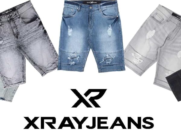 X RAY big boys stretch denim shorts kids toddlers moto biker and fashion rips distressed jean short