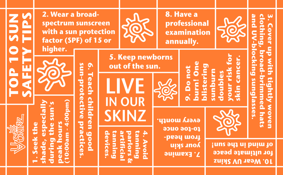 Stay sun safe by following these top 10 sun safety tips.