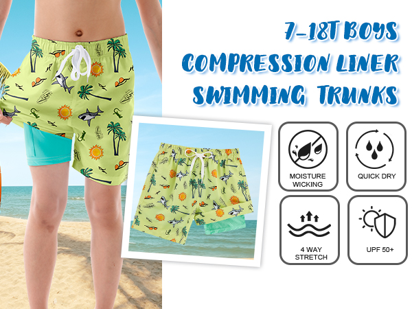 Boys Swim Trunks Compression Liner