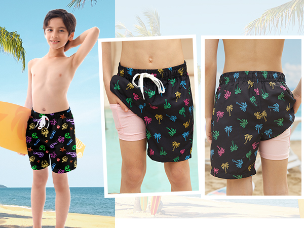 Boys Swim Trunks Compression Liner