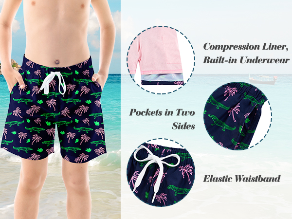 Boys Swim Trunks Compression Liner