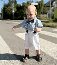 Baby Boys Summer Suspenders Bowtie Outfits