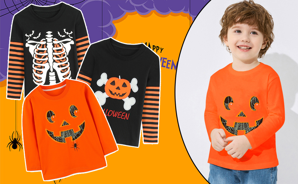 little boys halloween long sleeve t-shirt