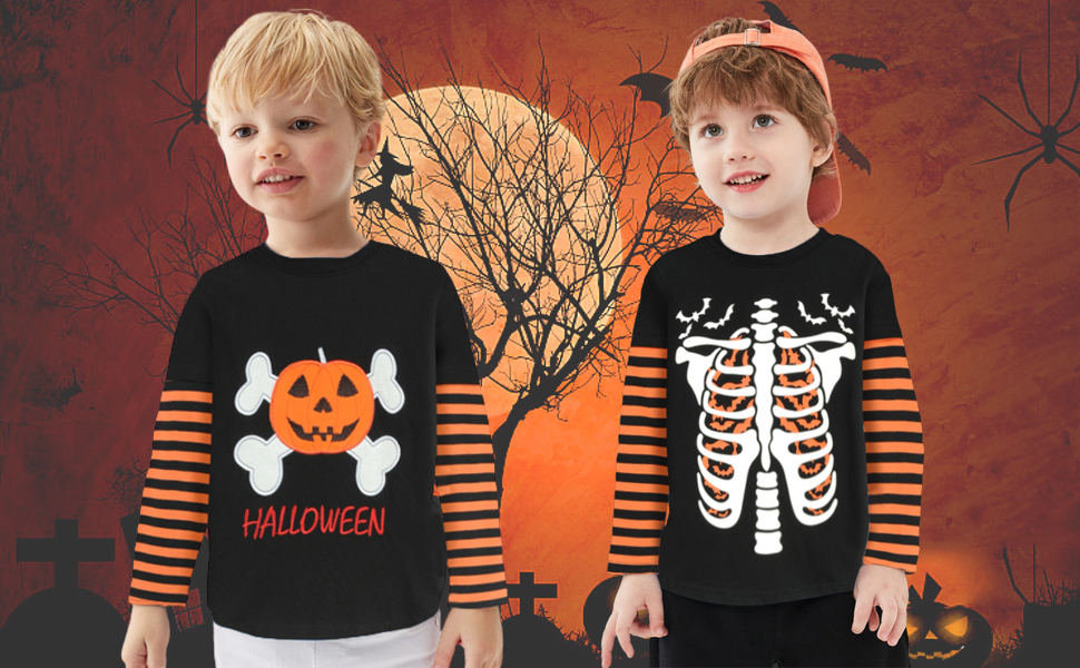 little boys halloween long sleeve t-shirt