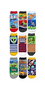 Jefferies Socks Boys Dinosaur Pirate Robot Alien Zombie Crew Socks 9 Pack