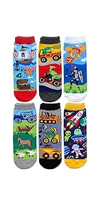 Jefferies Socks Boys Space Pirate Dinosaur Colorful Pattern Crew Socks 6 Pack