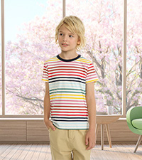 boys short sleeve striped tee shirt