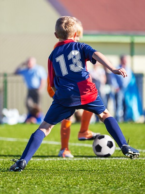 Boys playing soccer