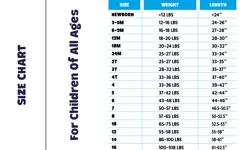 boy girl infant toddler size chart toy story