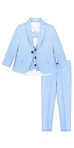 Lilax Boys Formal Suit 5 Piece Outfit Dresswear Suit Set