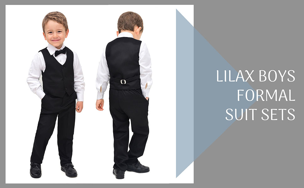 Boys pant set suit set black toddler school suit set for wedding beige suit stylish tuxedo vest 