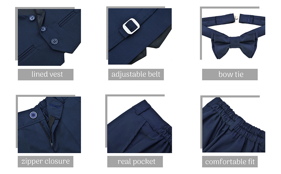 Boys suit set  Wedding graduation boys pant set burgundy  Holiday pant set Gentleman navy pant set