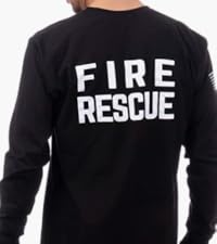 fire and rescue firefighter long sleeve tee shirt