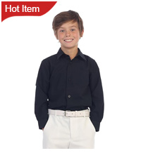 Gioberti Boys Long Sleeve Solid Dress Shirt