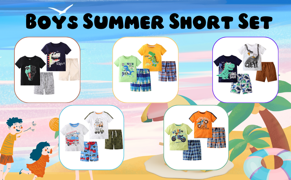 boy summer short set