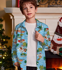 Boys Xmas Hawaiian Shirt