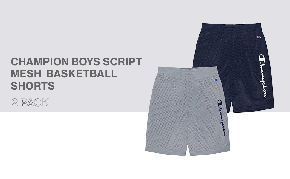 Champion Boys Script Mesh 2 Pack Basketball Shorts