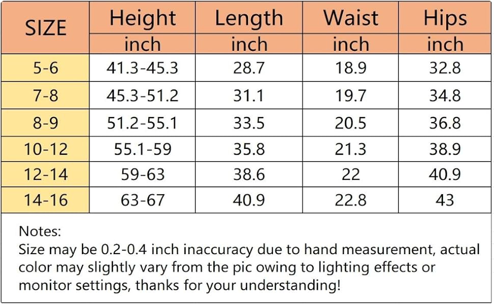 SIZE CHART