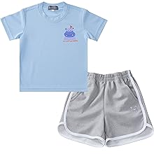 Blue shirt grey shorts for toddler boy girl