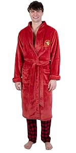 Ultra Game NCAA Men''s Lounge Bath Robe Cardinal Red