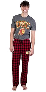 Ultra Game NCAA Boys 2 Piece T-Shirt & Lounge Pants Pajama Set