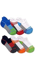 Jefferies Socks Boy''s Sport Tab Half Cushion Low Cut Socks 6 Pack