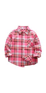 girls boys flannel shirt