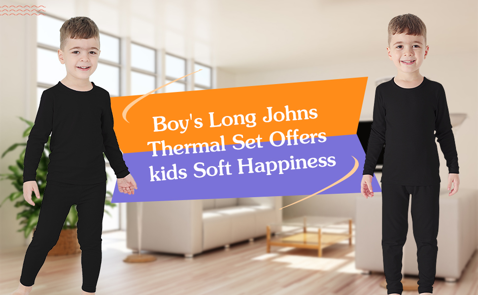 Boy''s Long Johns Thermal Set Offers kids Soft Happiness