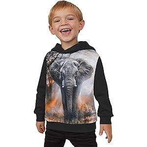 Boys Elephant Sweatshirts Black