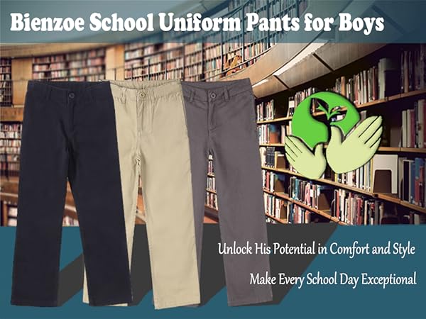 Bienzoe School Uniform Pants For Boys