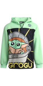 Baby Yoda 1/4 Zip Fleece Pullover Hoodie