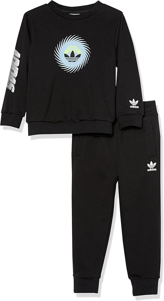 adidas Originals unisex-baby Graphics Crew Set Black 4 Years