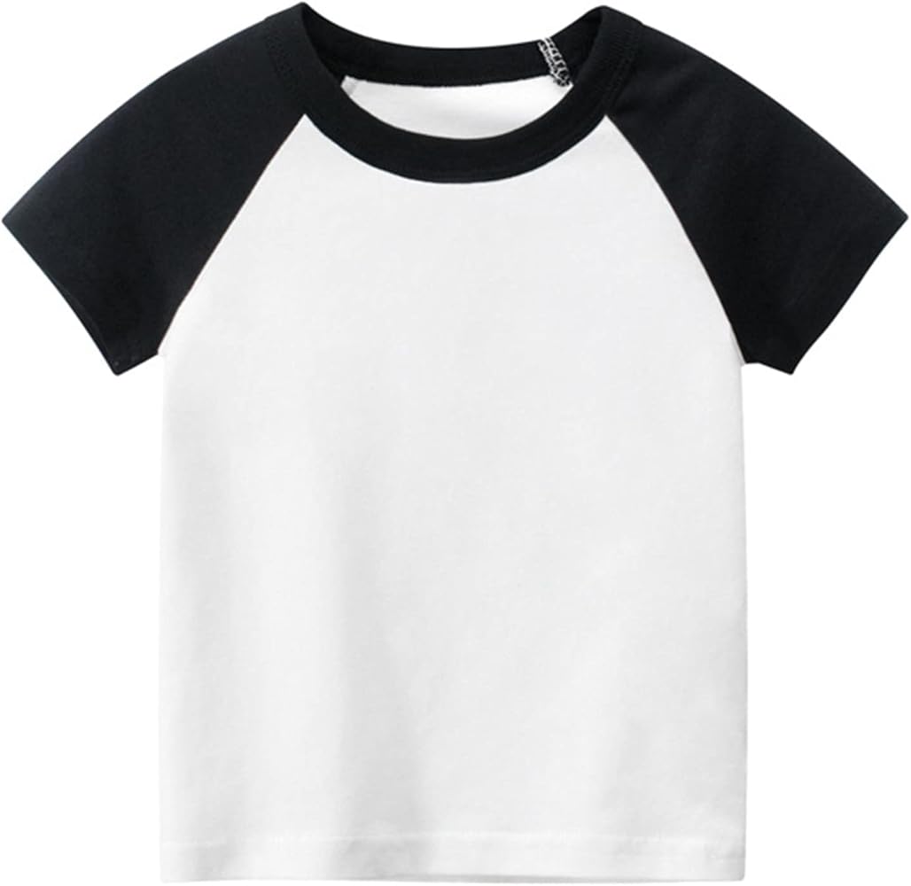 Toddler Baby Boy Summer Clothes Short Sleeve Color Block T-Shirt Tops Kids Crewneck Tee Shirts Tops