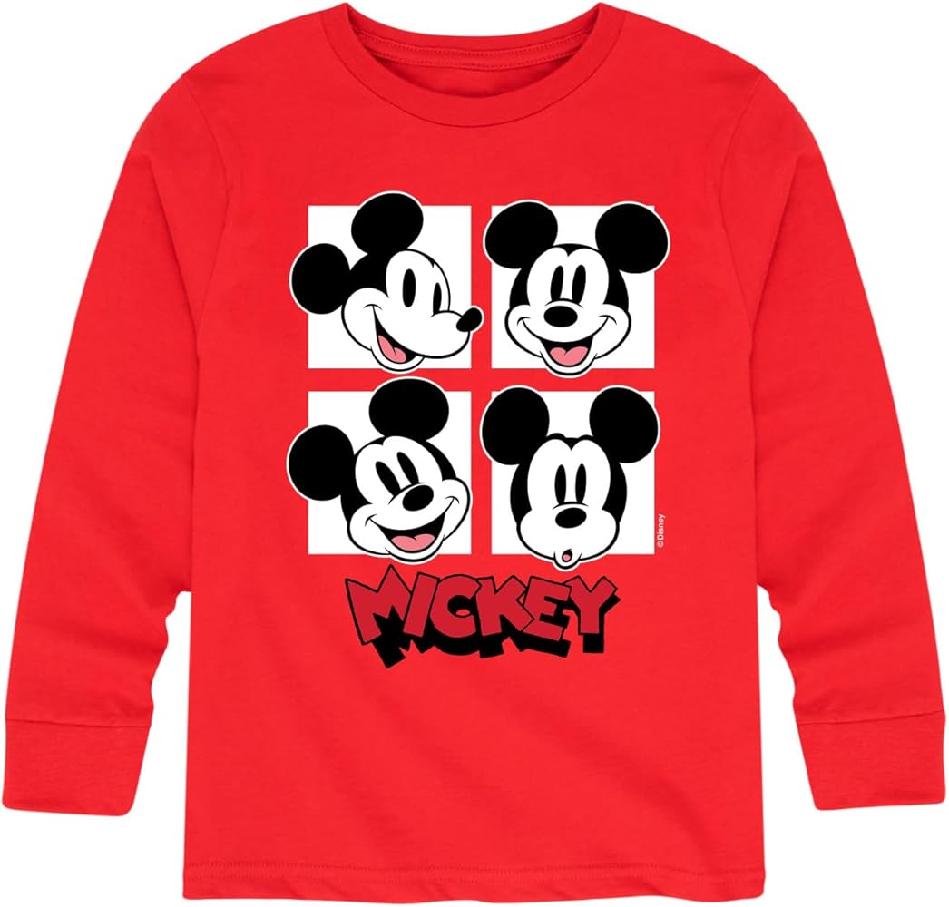 Disney Mickey & Friends - Mickey Grid - Toddler and Youth Long Sleeve Graphic T-Shirt