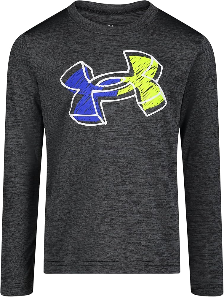 Under Armour UA Big Logo Scribble LS, Black Scribble, 2T