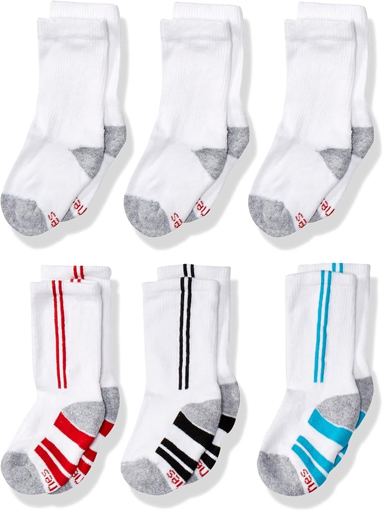 Hanes Boys' 6-Pack EZ Short Crew Socks