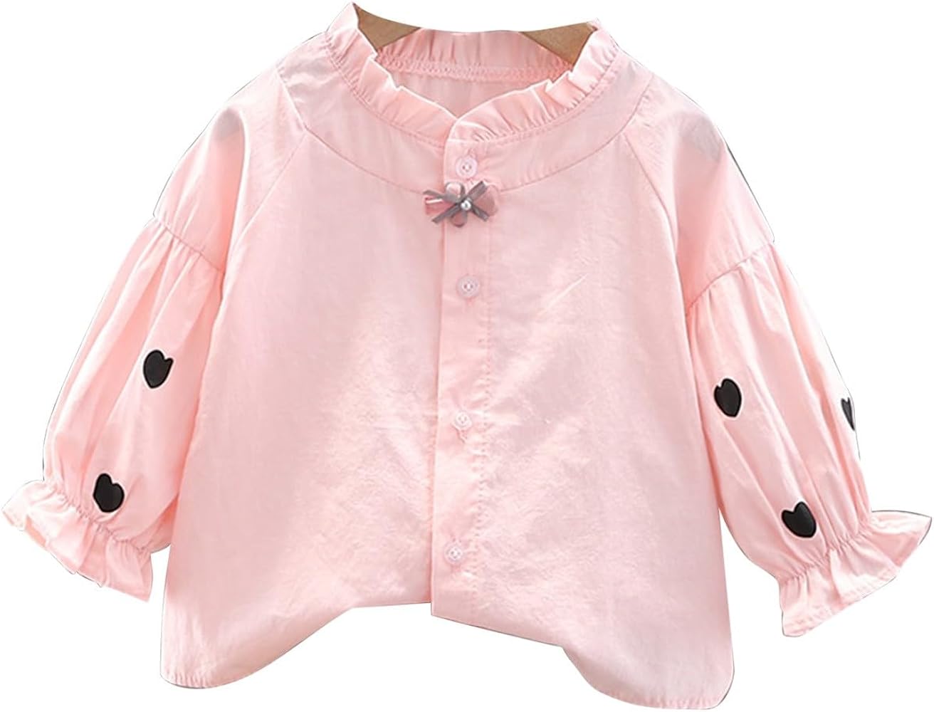 Toddler Kids Baby Girls Summer Casual Loog Sleeves Blouse Doll Collar Shirt Girls Shorts Pajamas Set