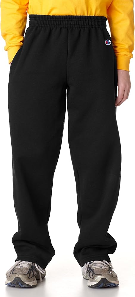 Champion D243 Youth 50/50 Open Bottom Sweatpants - Black - X-Large