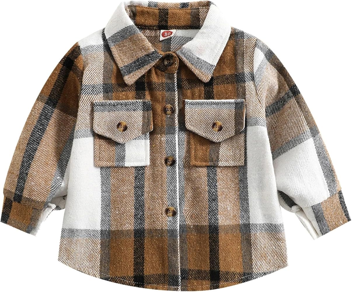 Boys Coat Hanger Wall Mount Toddler Boys Long Sleeve Plaid Printed T Shirt Gentleman Tops Keeping Warm at Outdoor