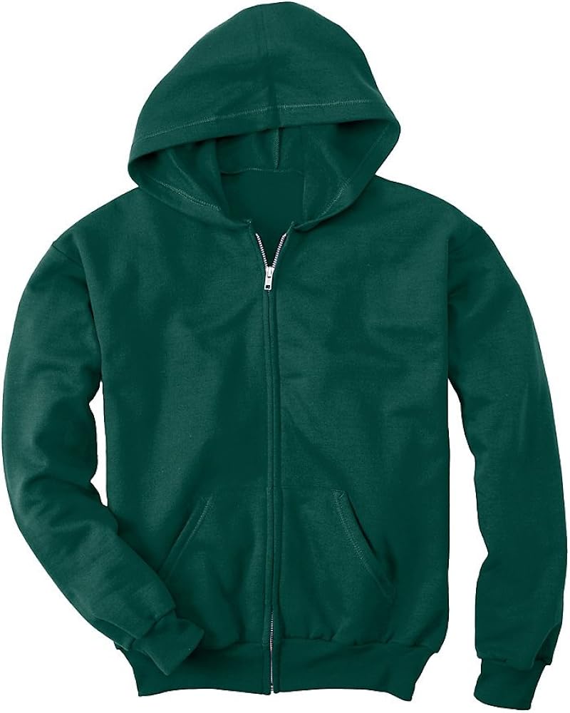 Hanes Big Boys' Comfortblend EcoSmart Full-Zip Hoodie _Deep Forest_XS