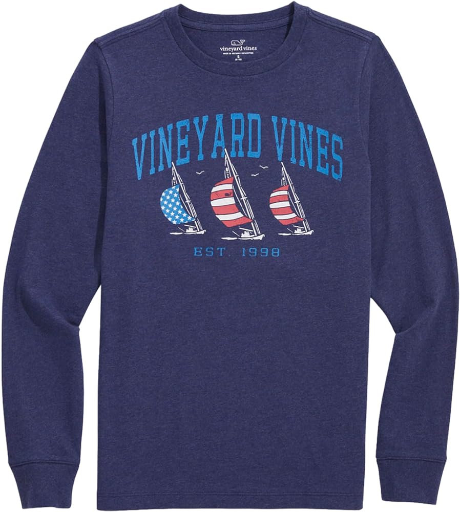 vineyard vines Boys' Americana Sails Long-Sleeve Tee