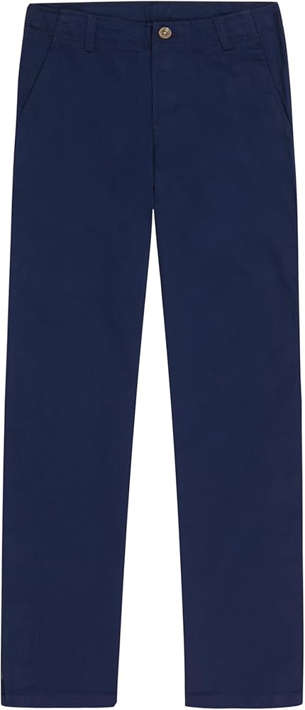 IZOD Boys' School Uniform Adaptive Chino Pants, Adjustable Waistband, Velcro Closure & Faux Buttons