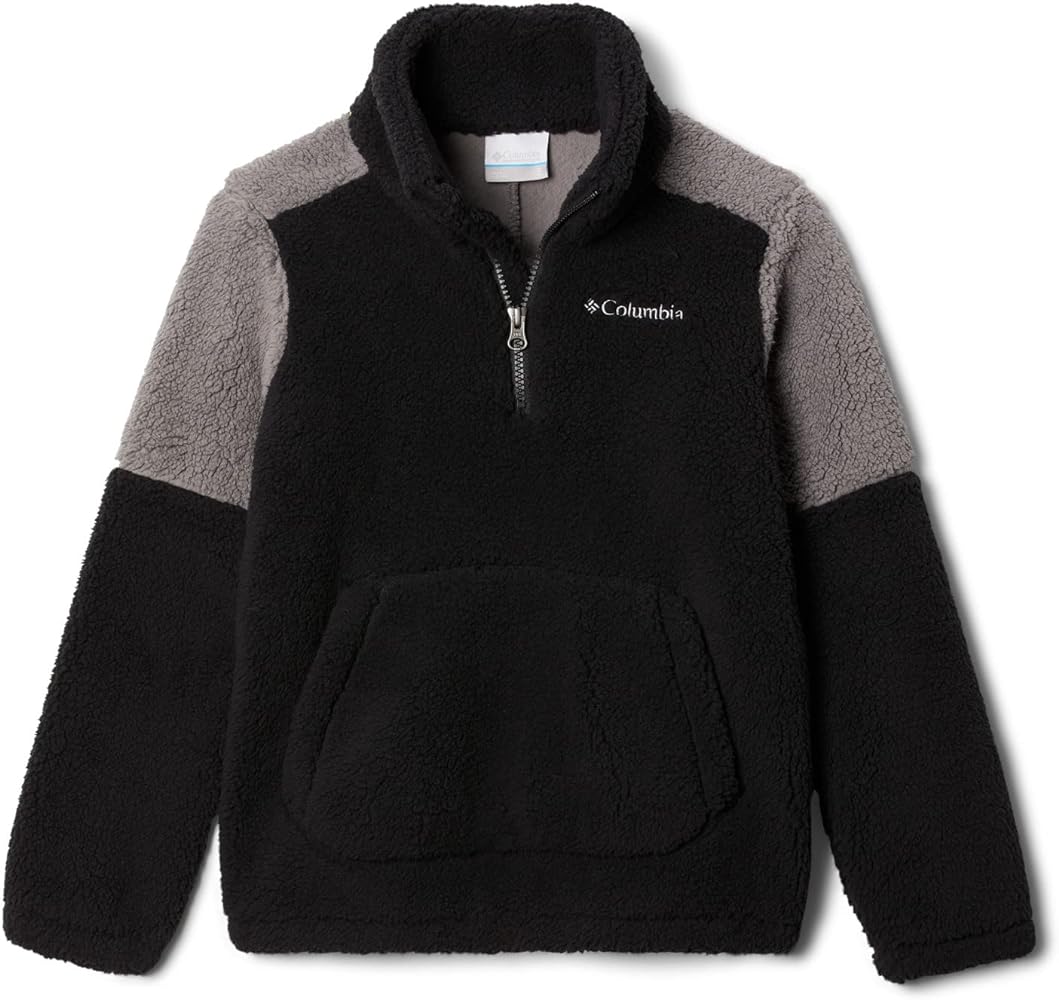 Columbia Youth Boys Rugged Ridge III Sherpa Half Zip, Black/City Grey, X-Small