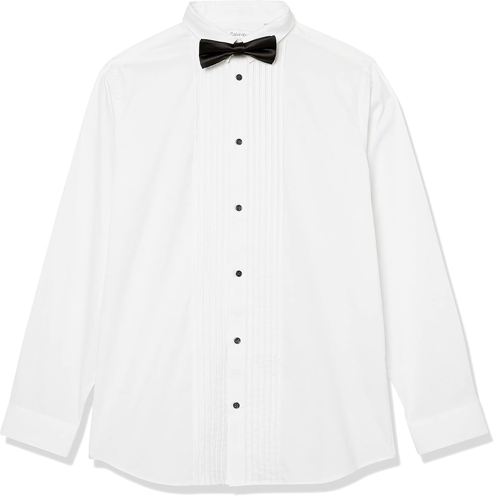 Bumble Bee Boys' Long Sleeve Legacy Tuxedo Dress Shirt with Bow Tie