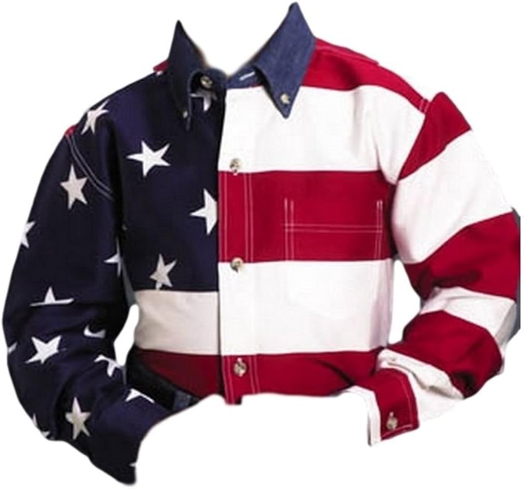 Roper Western Shirt Boys Long Sleeve US Flag Red 03-030-0185-0101 RE