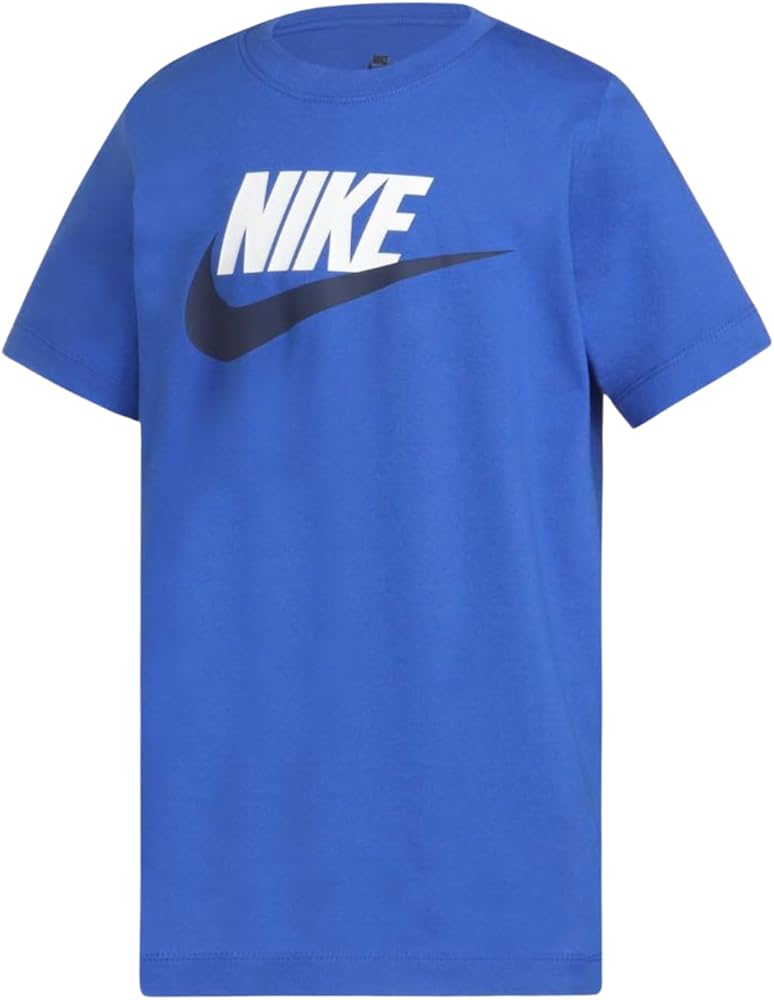 Nike Boy's Futura Swoosh T-Shirt (US, Alpha, Small, Regular, Game Royal/White/Midnight Navy)