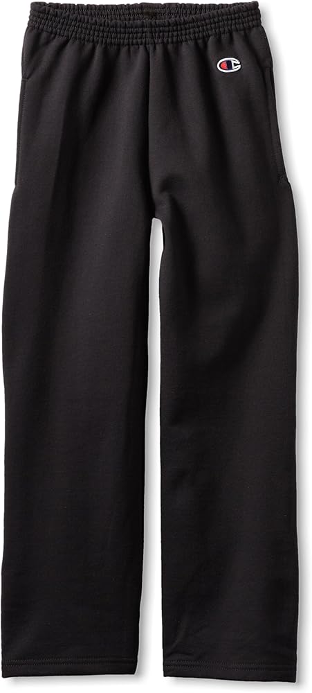 Champion Big Boys' Open Bottom Pant, New Black, Medium