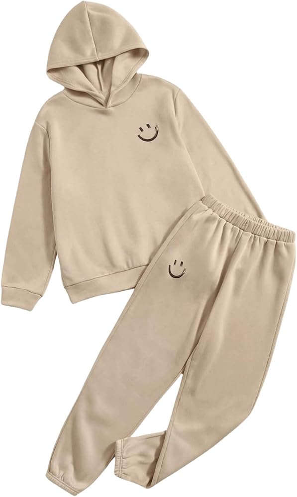 Floerns Boy's 2 Piece outfits Sweatsuits Cartoon Print Long Sleeve Hoodie and Tapered Jogger Sweatpants Sets