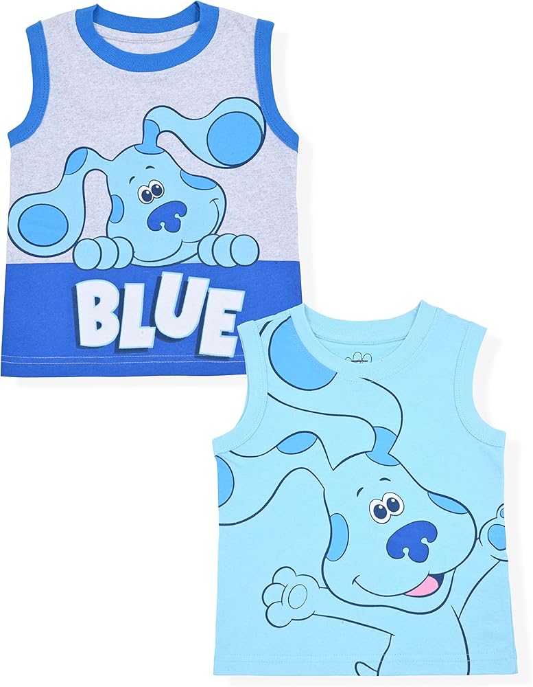 Nickelodeon Blue’s Clues & You Boys’ 2 Pack Tank Top for Toddler – Blue/Gray